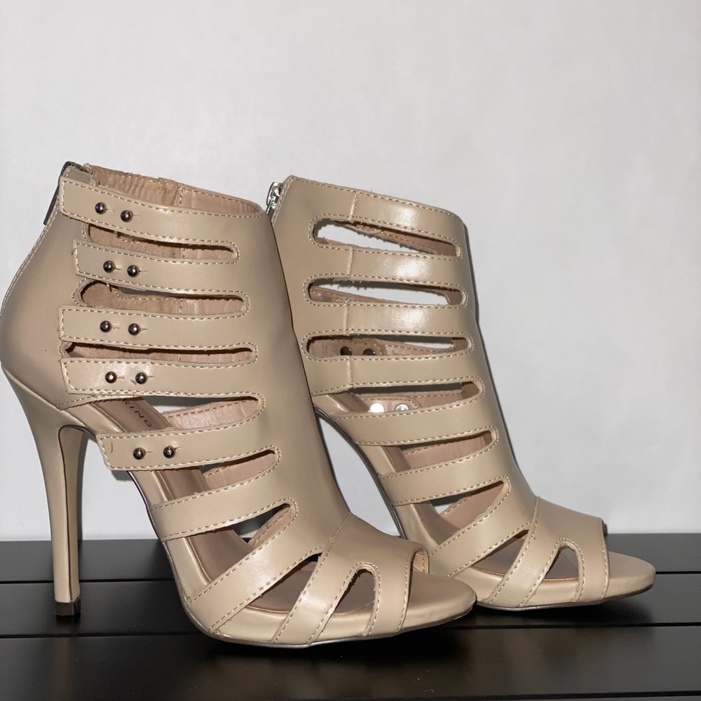 Beige heeled sandals